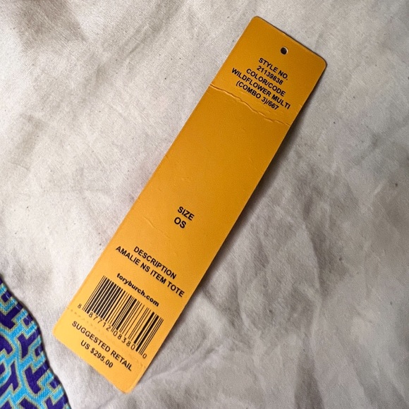 Tory Burch, N/S tote bag, wildflower multi color, 12” (W), 17” (H), 5.5” (D) - Picture 5 of 5